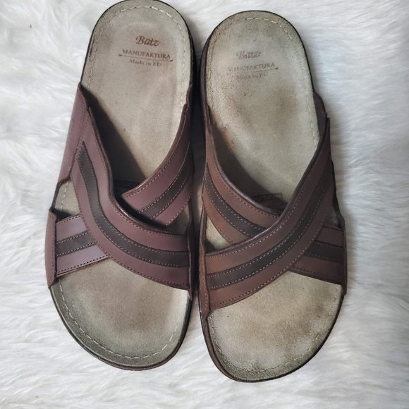 BATZ Alex Handmade Leather Mens Slip-on Sandals Clogs Mules, 41 main image 5